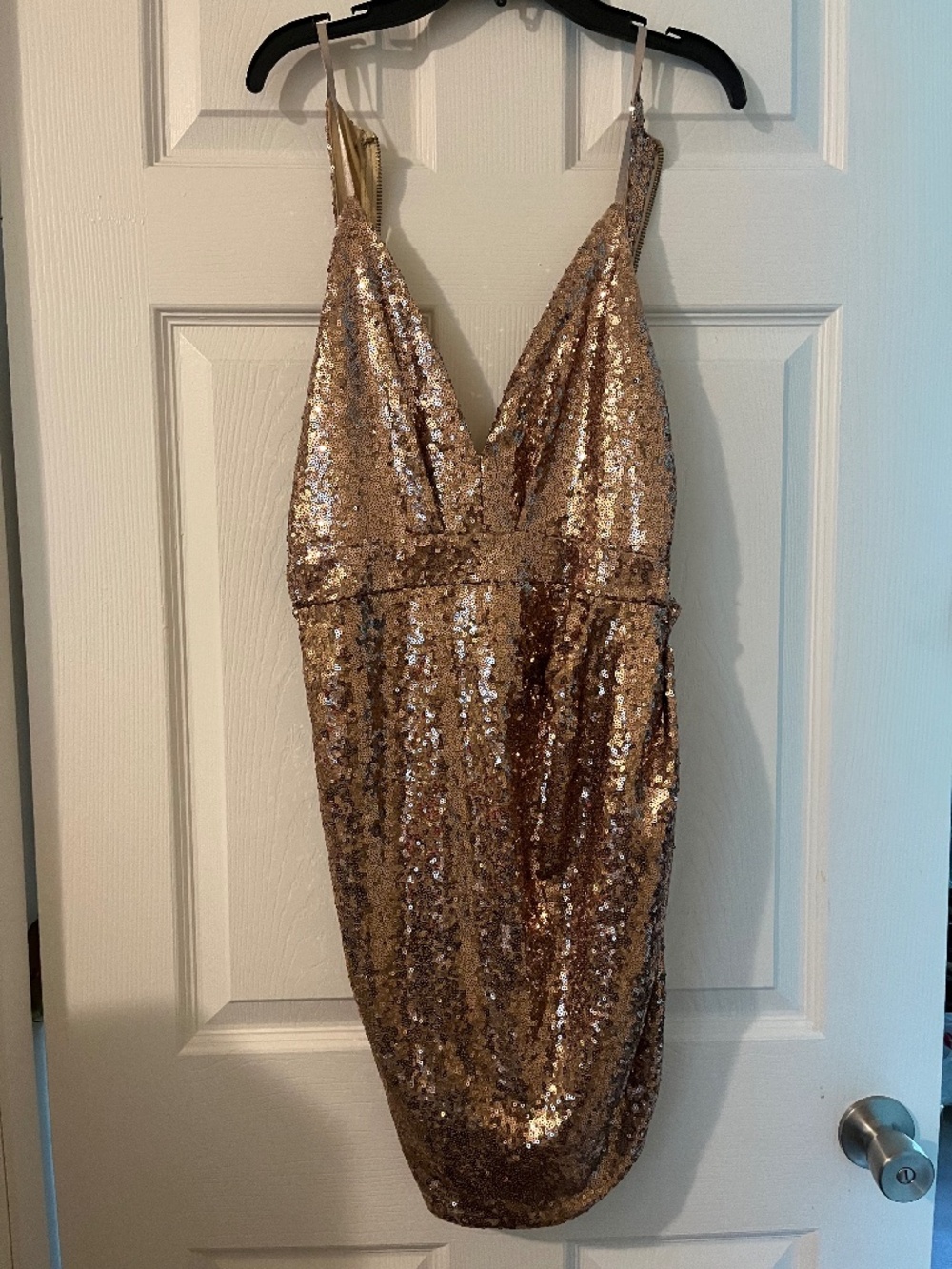 Rose gold sequin mini cocktails dress size small